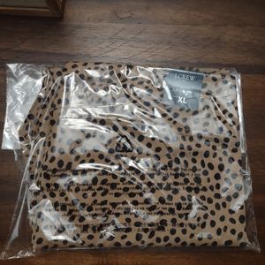 NWT J Crew leopard cropped leggings XL